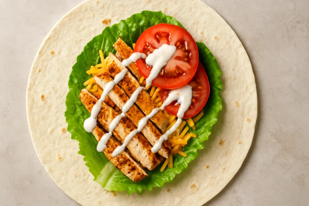 Grilled Chicken Wraps – Easy, Healthy & Packed with Flavor 2 toasted grilled chicken wrap