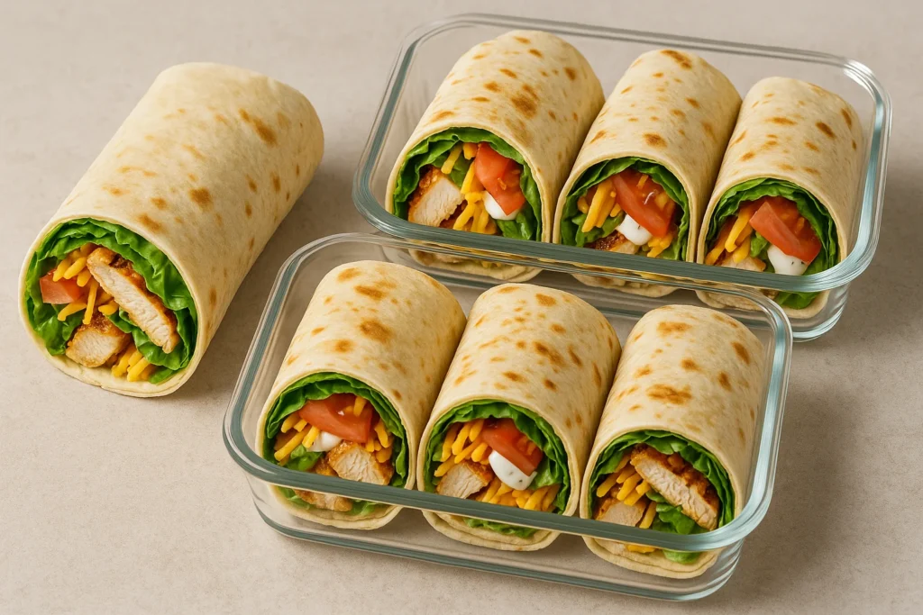 Grilled Chicken Wraps – Easy, Healthy & Packed with Flavor 3 meal prep grilled chicken wraps