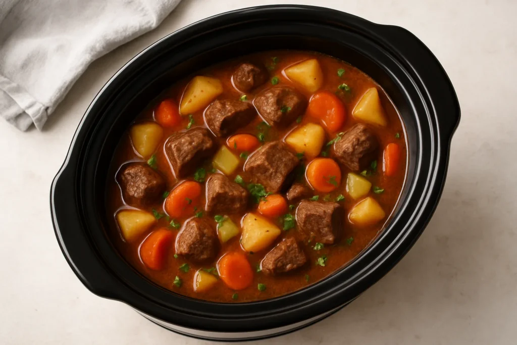 Slow Cooker Beef Stew – Easy Comfort Food Classic 4 serving slow cooker beef stew