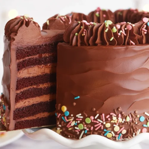 Chocolate Cake Decoration 3 Decorated chocolate cake with artistic frosting and toppings.