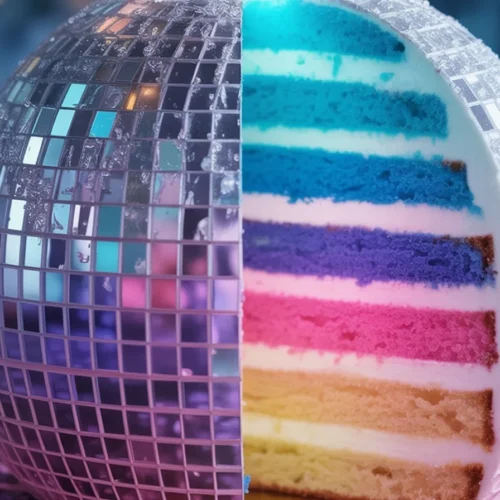 Creative Mirror Ball Cake Ideas for a Sparkling Celebration 3 Decorative Mirror Ball Cake with shimmering details for a disco party