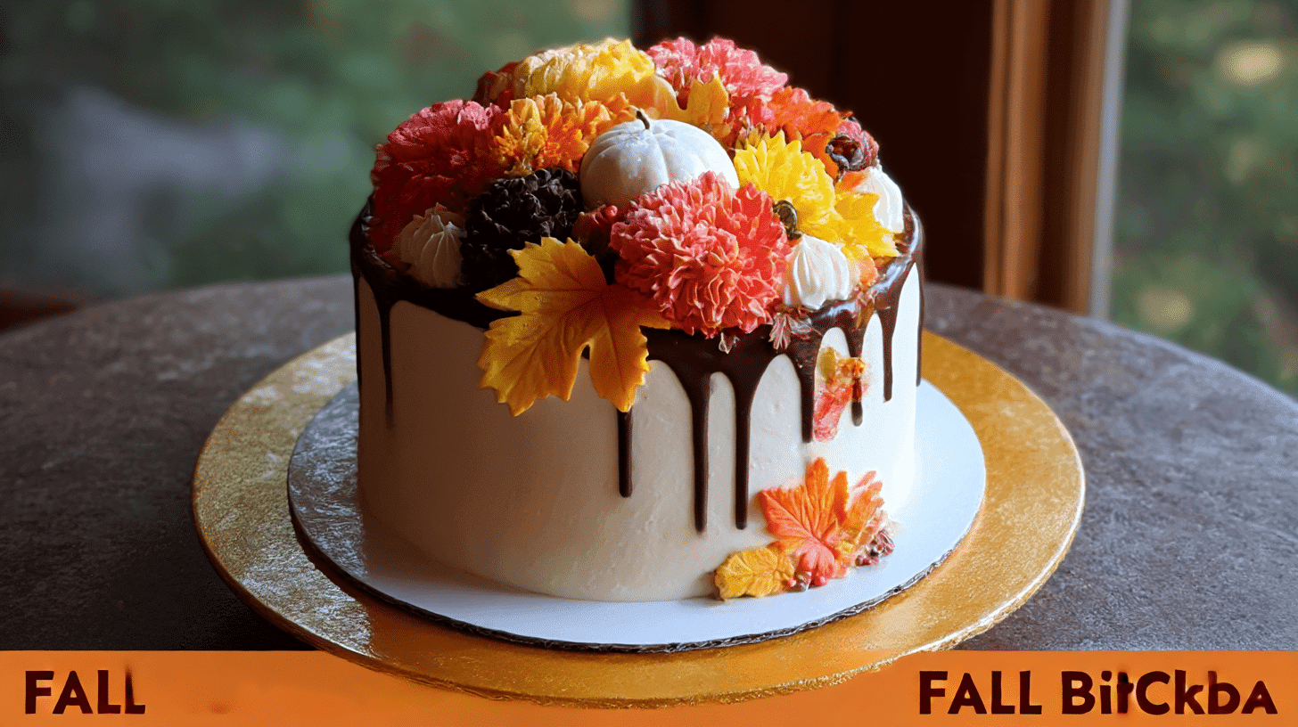 Fall Themed Birthday Cake